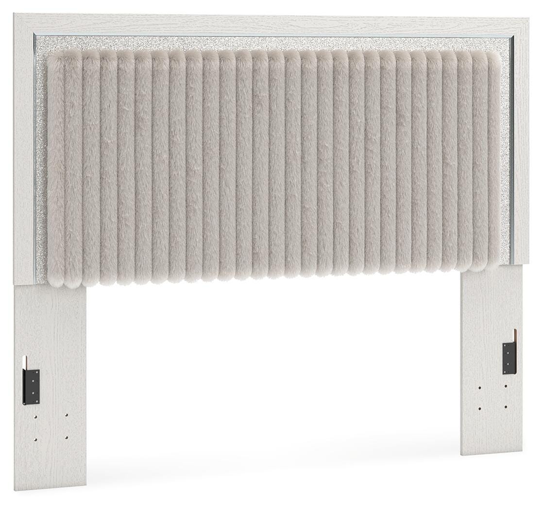 Birmonton White Queen Upholstered Panel Headboard (Online Special Price)