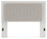 Birmonton White Queen Upholstered Panel Headboard