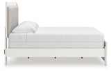 Zuraleus White King Upholstered Panel Bed, Dresser, Mirror and Nightstand (Online Special Price)