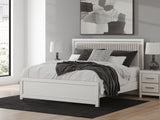 Birmonton White King Upholstered Panel Bed