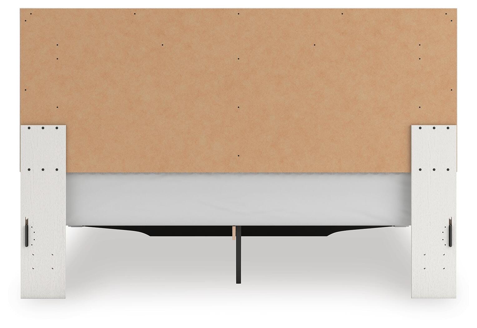 Birmonton White King Upholstered Panel Platform Storage Bed