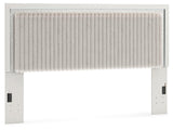 Birmonton White King Upholstered Panel Headboard (Online Special Price)