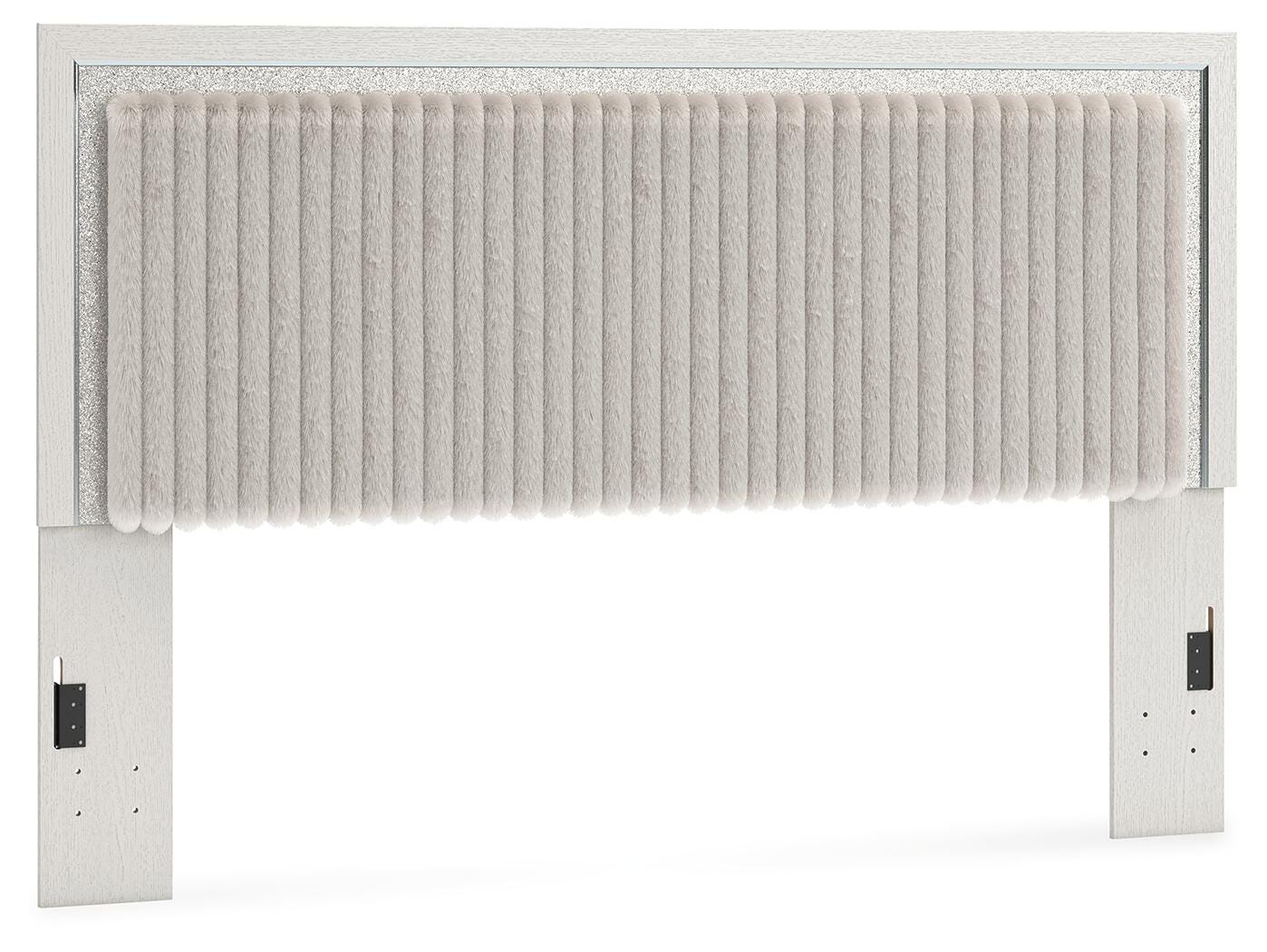Birmonton White King Upholstered Panel Headboard (Online Special Price)
