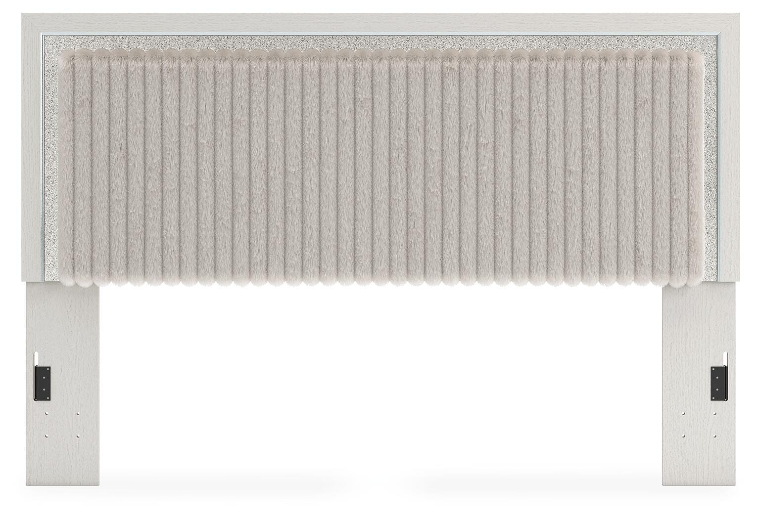 Birmonton White King Upholstered Panel Headboard (Online Special Price)