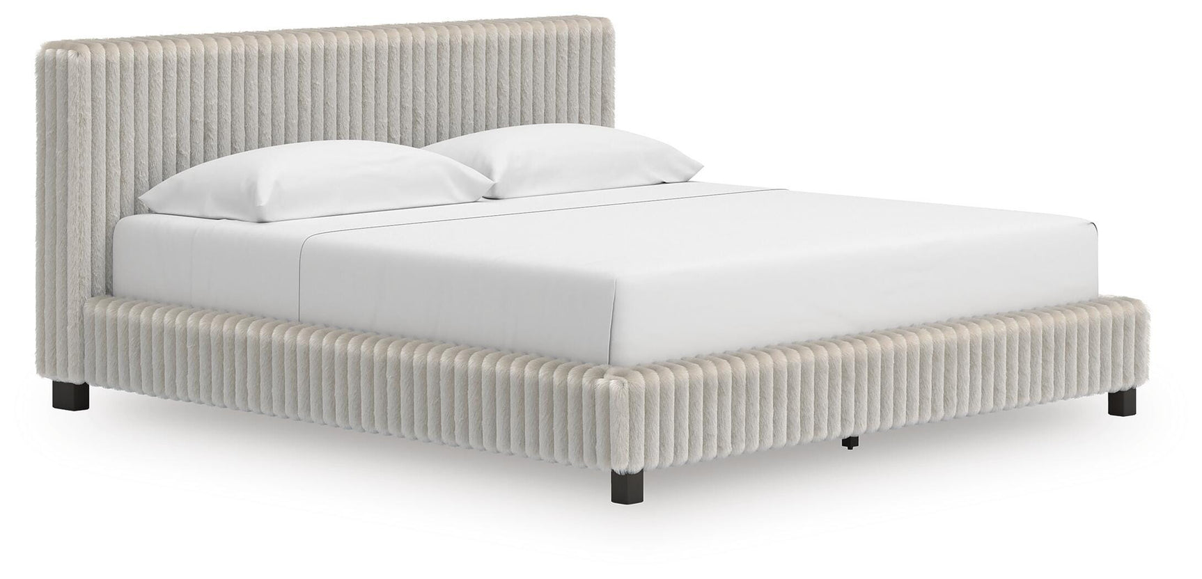 Birmonton White King Upholstered Bed (Online Special Price)