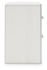 Zuraleus White King Upholstered Panel Bed, Dresser, Mirror and Nightstand (Online Special Price)