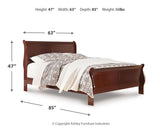 Alisdair Reddish Brown Queen Sleigh Bed, Chest and Nightstand (Online Special Price)