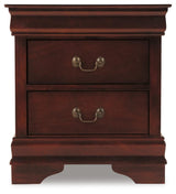 Alisdair Reddish Brown Queen Sleigh Bed and Nightstand