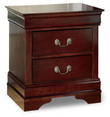 Alisdair Reddish Brown Queen Sleigh Bed, Dresser and 2 Nightstands