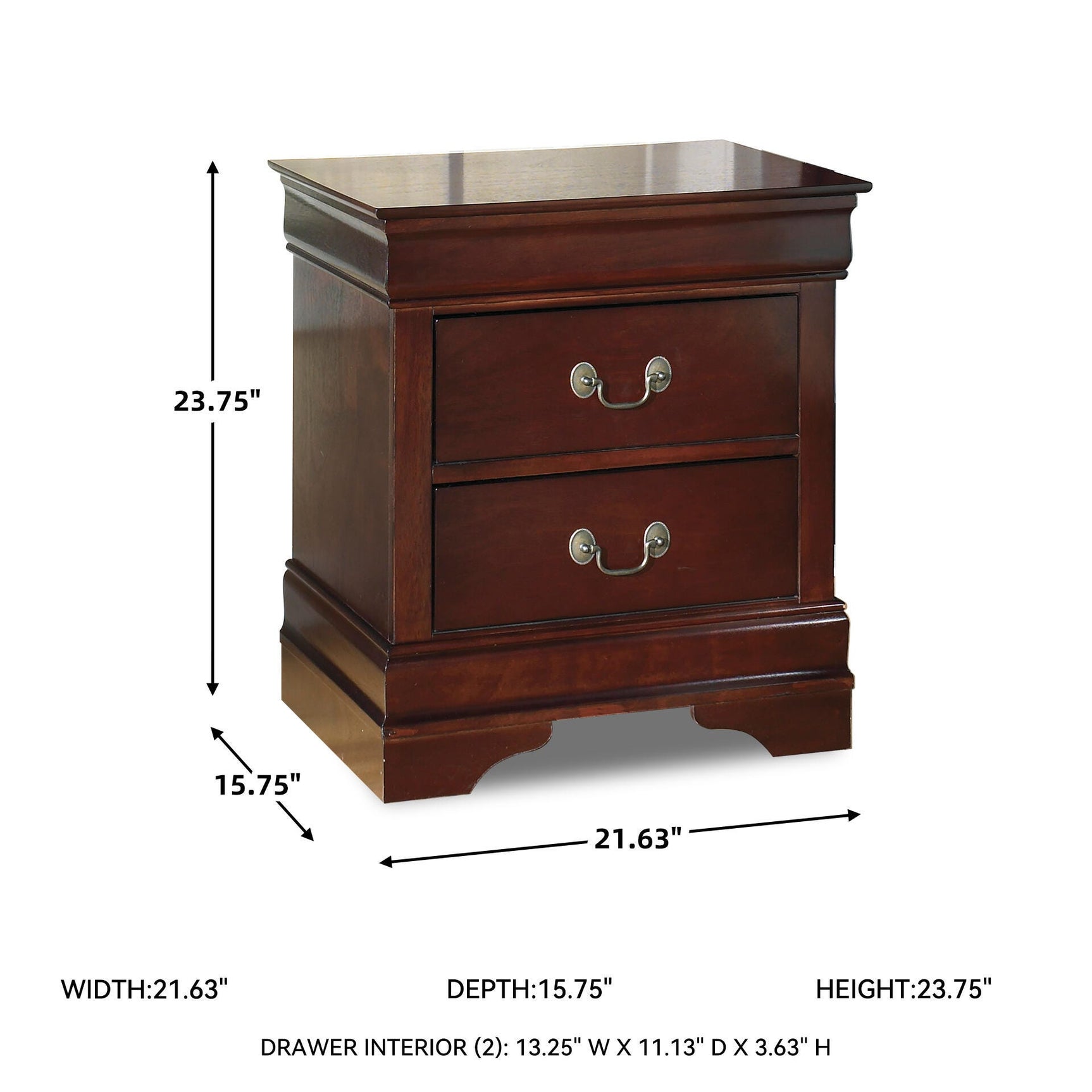 Alisdair Reddish Brown Queen Sleigh Bed, Chest and Nightstand (Online Special Price)