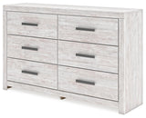 Cayboni Whitewash King Panel Bed, Dresser and Nightstand