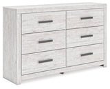 Cayboni Whitewash King Panel Bed, Dresser and Nightstand