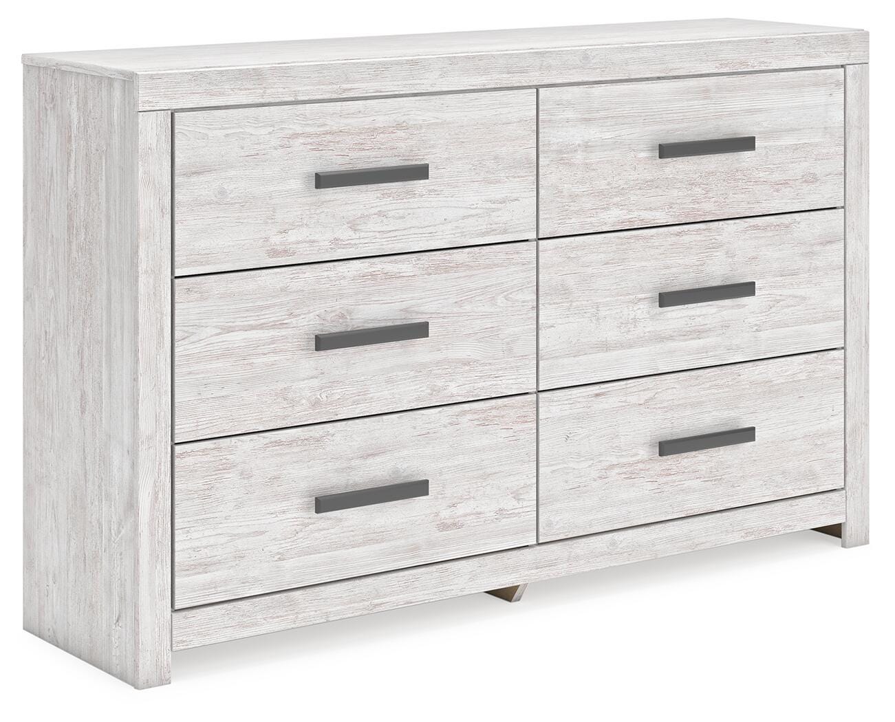 Cayboni Whitewash King Panel Bed, Dresser and Nightstand