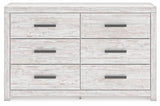 Cayboni Whitewash King Panel Bed, Dresser and Nightstand