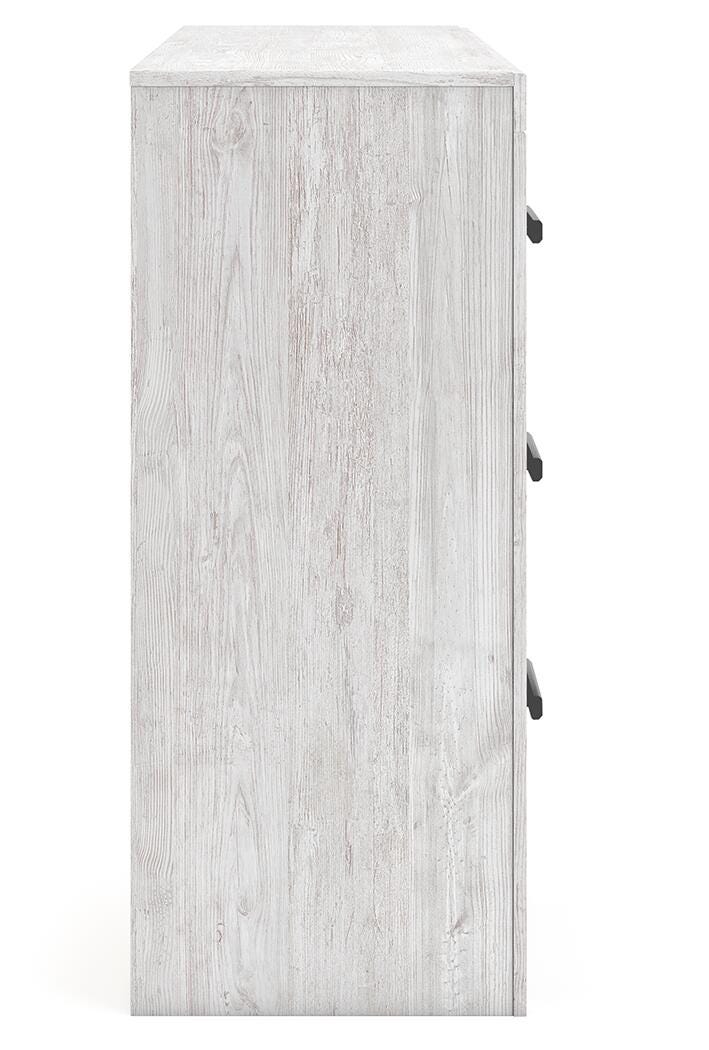 Cayboni Whitewash King Panel Bed, Dresser and Nightstand