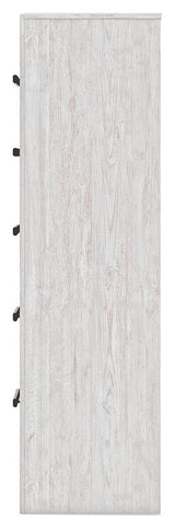 Cayboni Whitewash Queen Panel Bed, Chest and Nightstand