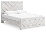 Cayboni Whitewash Queen Panel Bed, Chest and Nightstand