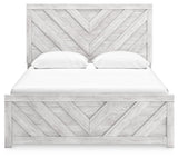 Cayboni Whitewash Queen Panel Bed, Chest and Nightstand