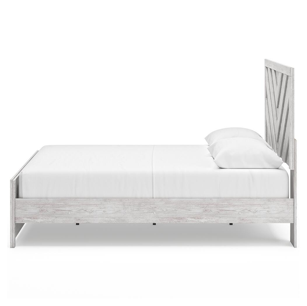 Cayboni Whitewash Queen Panel Bed, Chest and Nightstand
