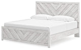 Cayboni Whitewash King Panel Bed, Dresser and Nightstand