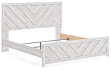 Cayboni Whitewash King Panel Bed, Dresser and Nightstand