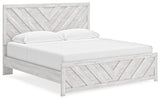 Cayboni Whitewash King Panel Bed, Dresser and Nightstand