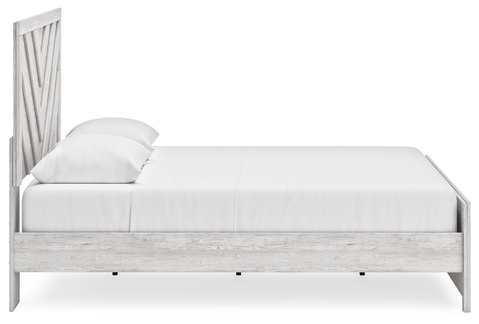 Cayboni Whitewash King Panel Bed, Dresser and Nightstand