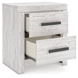 Cayboni Whitewash Queen Panel Bed, Chest and Nightstand