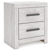 Cayboni Whitewash Queen Panel Bed, Chest and Nightstand