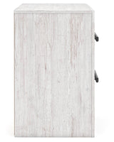Cayboni Whitewash Queen Panel Bed, Chest and Nightstand