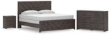 Prendonea Charcoal King Panel Bed, Dresser and Nightstand (Online Special Price)