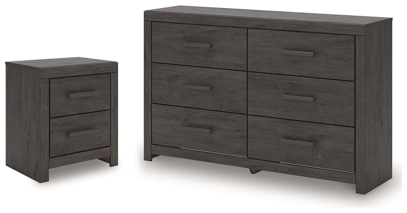 Prendonea Charcoal Dresser and Nightstand