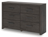 Prendonea Charcoal King Panel Bed, Dresser and Nightstand (Online Special Price)