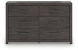 Prendonea Charcoal King Panel Bed, Dresser and Nightstand (Online Special Price)