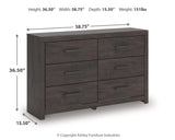 Prendonea Charcoal Dresser and Nightstand