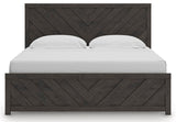 Prendonea Charcoal King Panel Bed, Dresser and Nightstand (Online Special Price)