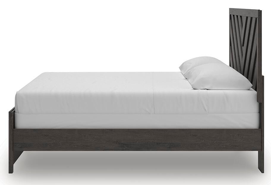 Prendonea Charcoal King Panel Bed, Dresser and Nightstand (Online Special Price)