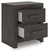 Prendonea Charcoal King Panel Bed, Dresser and Nightstand (Online Special Price)