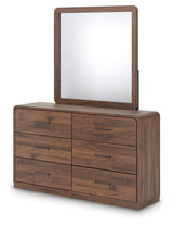 Fortlorn Walnut Brown King Panel Bed, Dresser, Mirror and Chest