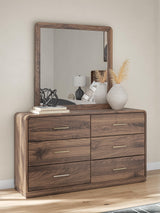 Hollinaze Walnut Brown Dresser and Mirror (Online Special Price)