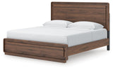 Fortlorn Walnut Brown King Panel Bed, Dresser, Mirror and Chest