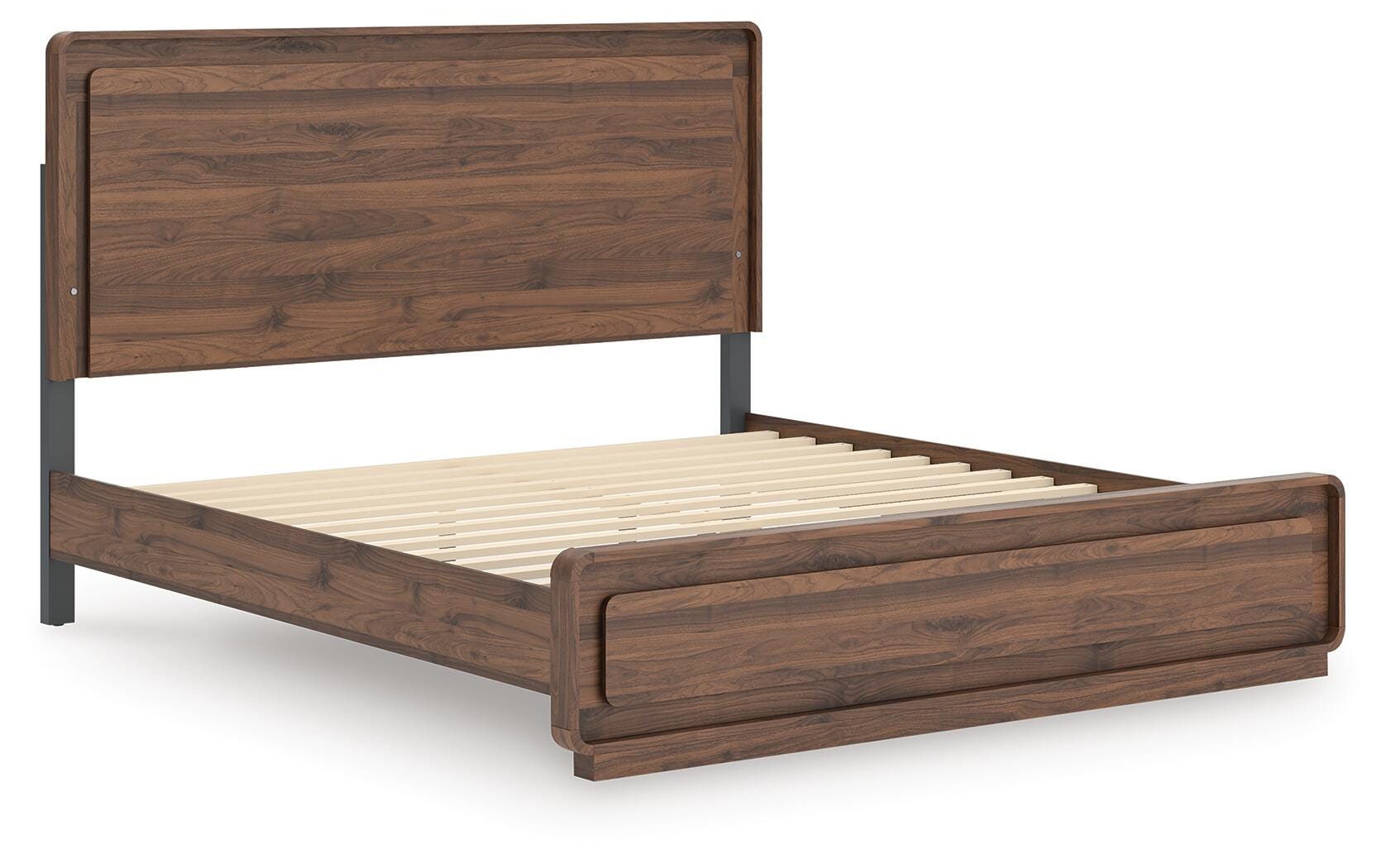 Hollinaze Walnut Brown King Panel Bed