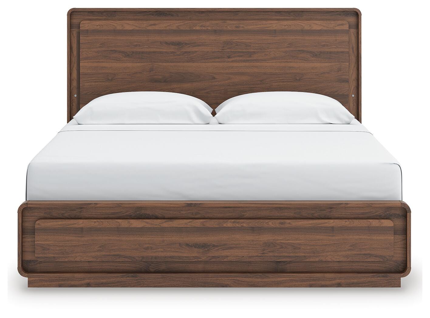 Fortlorn Walnut Brown King Panel Bed, Dresser, Mirror and Chest