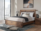 Hollinaze Walnut Brown King Panel Bed (Online Special Price)