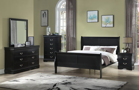 Louis Philip Black Youth Sleigh Bedroom Set - Ornate Home