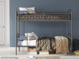 Hilletran Gray Twin over Twin Bunk Bed with Ladder