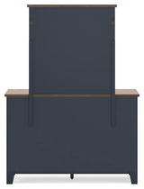 Landocken Brown/Blue Twin Panel Bed, Dresser, Mirror and Nightstand (Online Special Price)