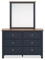 Landocken Brown/Blue Twin Panel Bed, Dresser, Mirror and Nightstand (Online Special Price)