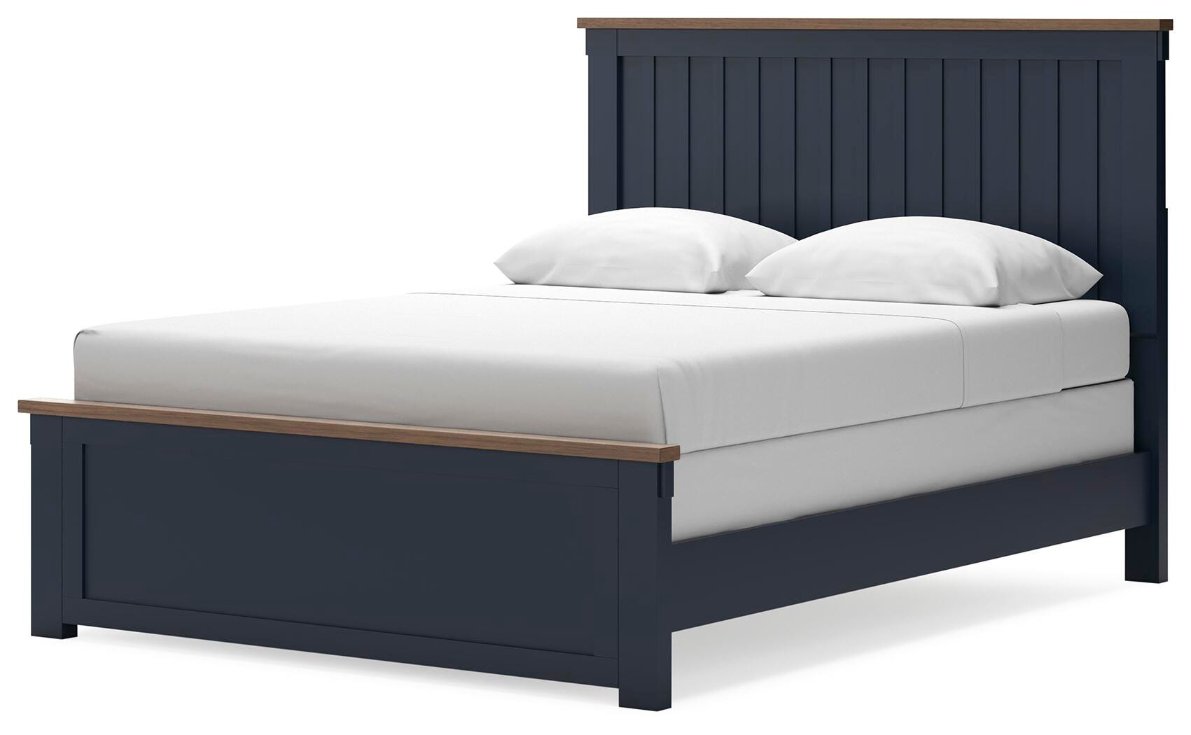 Landocken Brown/Blue Queen Panel Bed, Dresser, Mirror and Nightstand (Online Special Price)