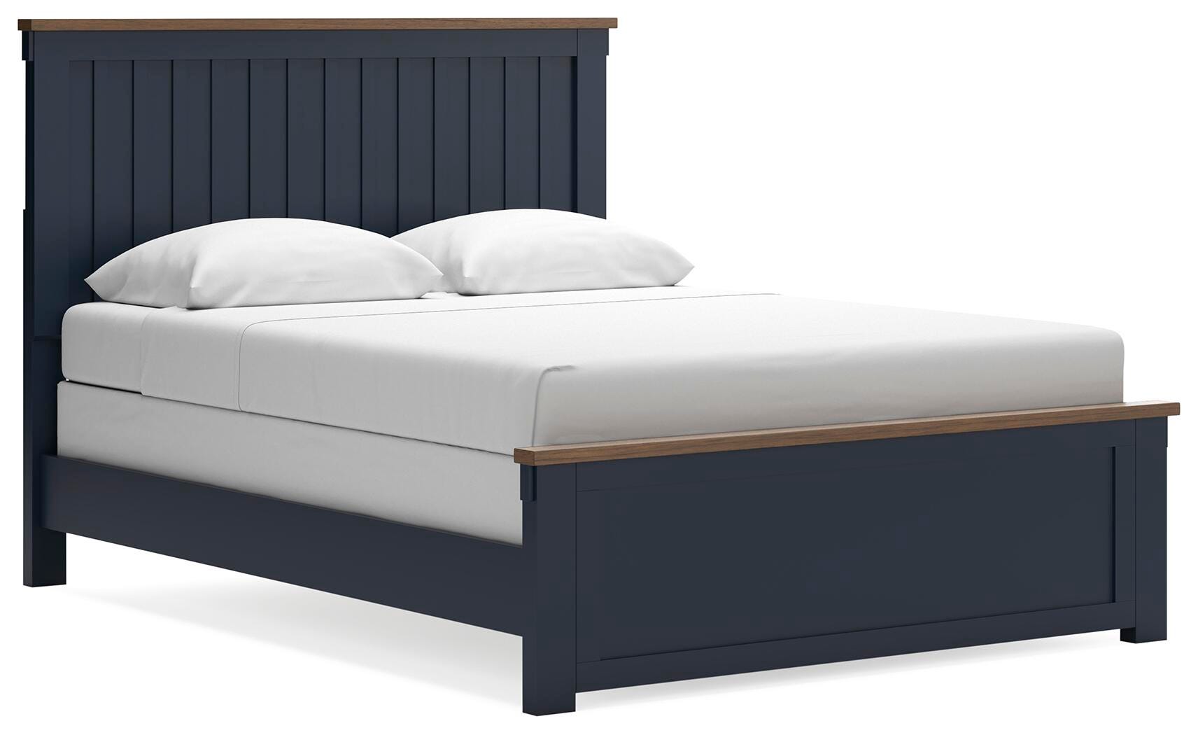Landocken Brown/Blue Queen Panel Bed, Dresser, Mirror and Nightstand (Online Special Price)